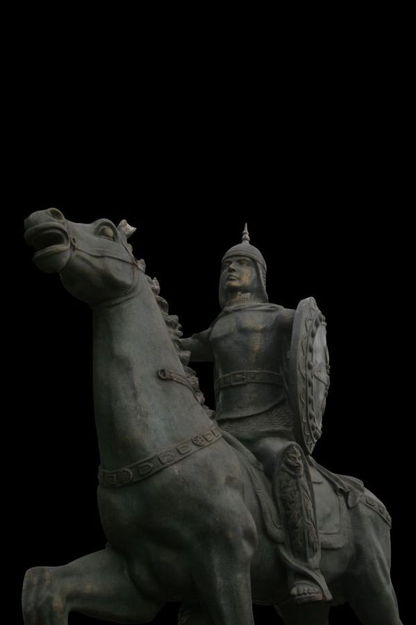 欧洲雕塑图片-房地产分层图古代骑士跨马,房地